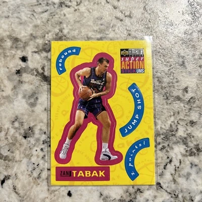 1996-97 Collector's Choice Stick-Ums 2 Raptors Basketball Card #S26 Zan Tabak - Image 1 of 2