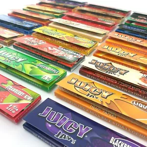 Juicy Jays 1 1/4 Flavoured Rolling Papers Fruity Flavour Skins - Picture 1 of 125