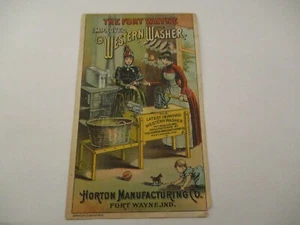 Victorian Trade Card Fort Wayne Indiana Western Washer Machine Women Washing - Picture 1 of 5
