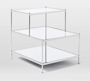 Pair of West Elm Terrace Side Tables in Polished Nickel - Picture 1 of 4