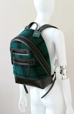 MULBERRY Kenrick Botella Verde Fieltro Cuadros Cuero de becerro Cremallera Mochila Mochila  Foto 1 de 4