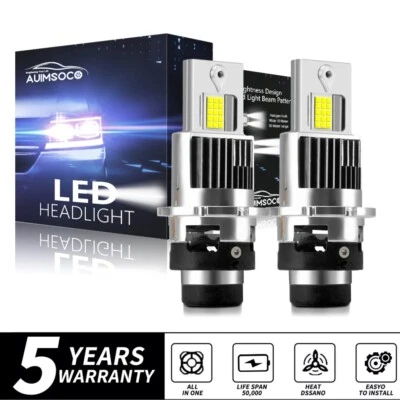 D2S D2R Xenon White LED Headlight Bulbs 1000000LM 10000W HID Upgraded Kit Combo - Image 1 of 4