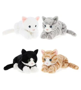 Keel Toys Keeleco Cuddle Cat Kitten Plush Soft Toy 22cm Grey White Ginger Black - Picture 1 of 11