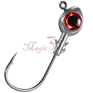 10pcs Fishing Jig Heads Lot 1/2oz 3/8oz 3D Eyes Lead Fishing Hooks Crappie Bass - Picture 1 of 11