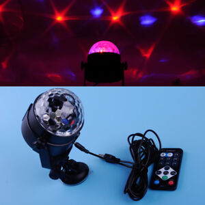 3W LED Car USB Voice Activated Colorful Crystal Magic Ball Disco DJ Stage Light