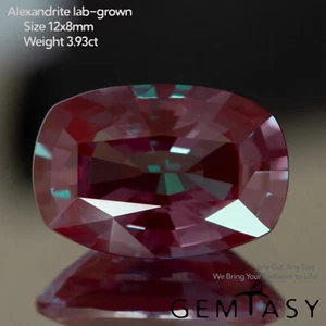 Cut stone - Alexandrite Czochralski Pulled lab grown facet Cushion 12x8mm 3.93ct - Picture 1 of 4