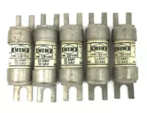 5 x MEM 32SA2 Industrial HRC Fuse Link 32Amp BS88:2 415vAC 80kA 44,5 mm 32A NIT - Imagen 1 de 3