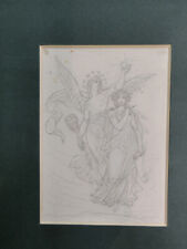 *EK201* Zeichnung Skizze Michael Echter Allegorie Dichtkunst um 1865