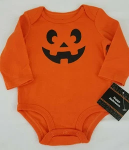 JACK-O-LANTERN One Piece 3-6 months NWT Long Sleeves Orange Halloween Costume - Picture 1 of 6