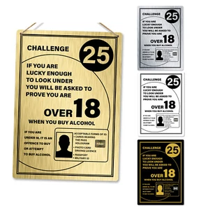 Metall Wandschild - Challenge 25 Pub ID - Pub Bar Restaraunt Altersgrenze - Bild 1 von 12