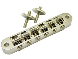 Tune-O-Matic M4 Bridge w/ Roller Saddles for Gibson Les Paul, SG, Gretsch Nickel - Picture 1 of 7