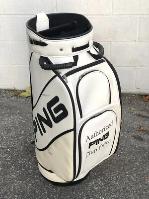 Bolso PING Staff Club Fitter LRG blanco negro logotipos divisor de 9 vías superior sin cubierta para lluvia Foto 1 de 4