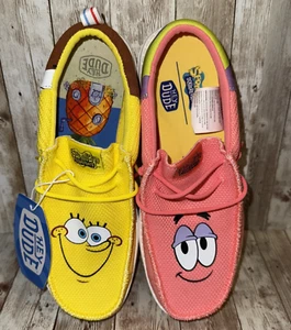 Nuevos zapatos sin cordones PERSONALIZADOS Hey DUDE WALLY Funk Bob Esponja Patrick para hombre 9 mujeres 11 - Imagen 1 de 10