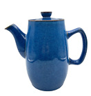 Denby Coffee Pot Blue Stoneware English Vintage 8 1/2" Tall x 9" Wide