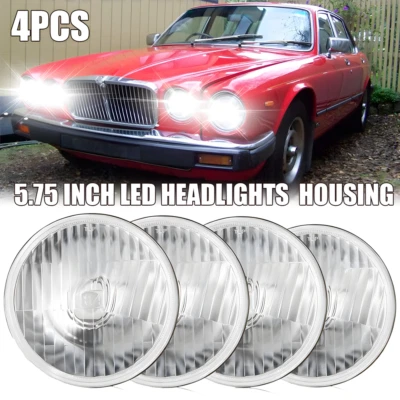 Faros LED redondos de 5,75" para Jaguar XJ6 XJS XJ12 pulgadas carcasa de haz alto-bajo Foto 1 de 4