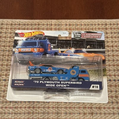 Hot Wheels Car Culture Team Transport ‘70 Plymouth Superbird And Wide Open #18 - Image 1 of 2
