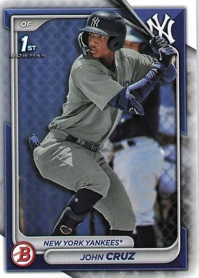2024 Bowman - Prospects John Cruz #BP-77 (RC) - Image 1 of 2