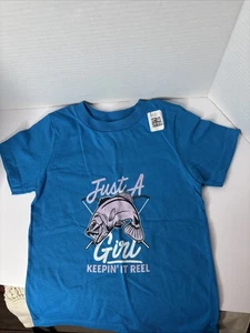 Fishing T-Shirt For 2T, Toddler, Girl Just A Girl Keeping It Reel. Double stitch - Picture 1 of 5