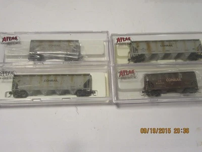4   N Scale Atlas weathered Conrail hoppers. - Image 1 of 3