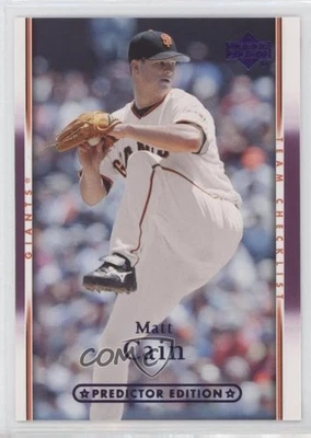 2007 Upper Deck Team Checklist Predictor Edition Purple Matt Cain #498 - Image 1 of 2