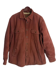 Sherpa gefütterte Chore Jacke Herren L Knopfleiste Arbeitskleidung blauer Kragen Bauernhof Zimmermann - Bild 1 von 9