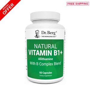 Dr Berg Natural Vitamin B1, Thiamine B1 Supplement Improves Energy 60 Cap NEW - Picture 1 of 4