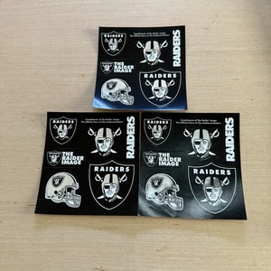Menge 3 Oakland/LA/Vegas Raiders Aufkleber 6 pro Packung Brandneu Info lesen Schwarz! - Bild 1 von 12