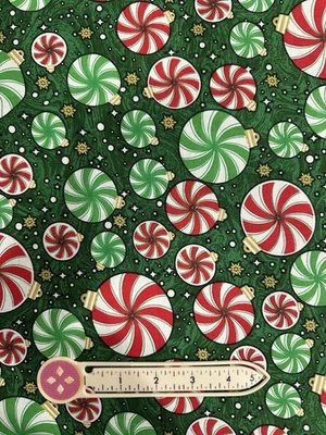 Adornos divertidos de Navidad/Vacaciones tela rayas menta verde, rojo, dorado Foto 1 de 4