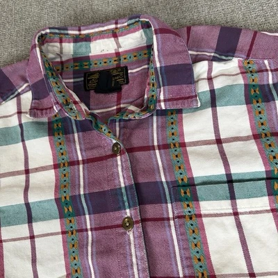 Camisa De Colección Eddie Bauer Para Mujer Abotonada Manga Larga Cottagecore S Pequeña Azteca Foto 1 de 4