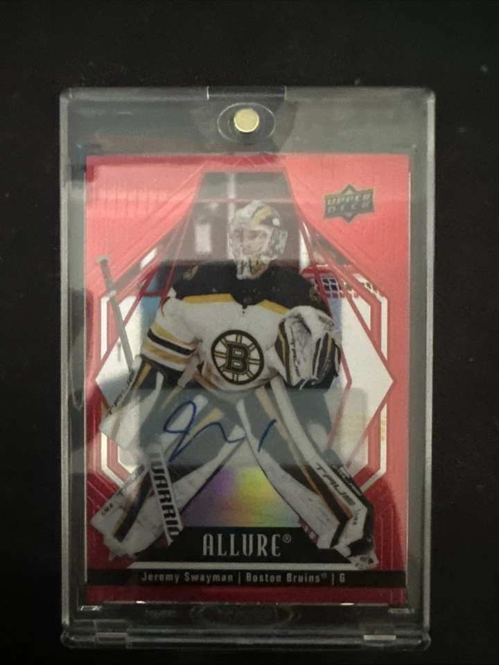 2022-23 Upper Deck Allure Red Rainbow Auto Jeremy Swayman #93 Auto - Image 1 of 4