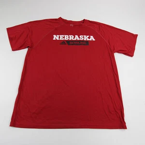 Nebraska Cornhuskers adidas Climalite Short Sleeve Shirt Men's Red New - Picture 1 of 1