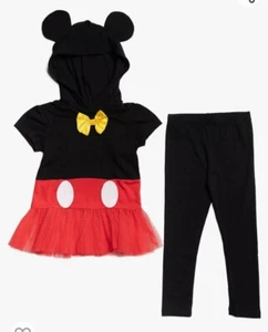 Girl's Mickey Mouse Disney Hoodie Ears And Leggings 2 Piece Set Size 4T (D4) - Picture 1 of 6