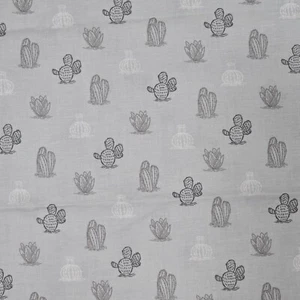 Cotton Fabric 32"x44" JoAnn Grey Background Cactus Cacti Dessert Plants - Picture 1 of 4