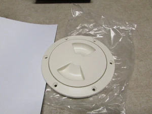 4" Marine Boat Access Port Hatch Cover Deck Plate Dream White - Picture 1 of 3