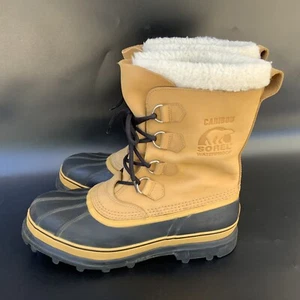 SOREL Caribou 2 Men's Size 11 Fleece-Trimmed Winter Snow Rubber Leather Boots - Picture 1 of 18
