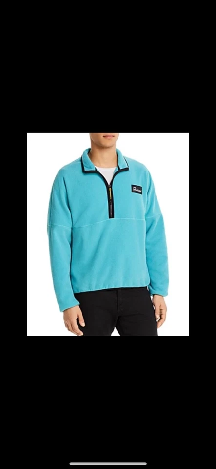 Penfield Mens Teal Classic Fit Quarter-zip Fleece Sweater S