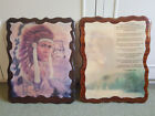 AMERICAN INDIAN Cowboy Western Pictures On Wood Pub Man Cave Etc EXCELLENT COND
