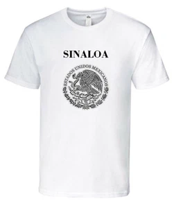 Sinaloa Mexico T-Shirt Color Black, Gray, White Crew Neck 100% Cotton - Picture 1 of 4
