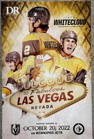 Vegas Golden Knights vs Winnipeg Jets 10/20/22 Whitecloud Poster Cover