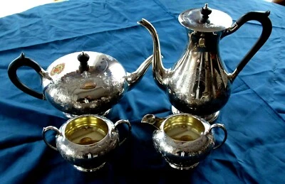 JUEGO DE CAFÉ TÉ 4 PIEZAS PLATA ESTERLINA ABEDUL 59,36 OZ TROY. 1846 gramos Foto 1 de 4