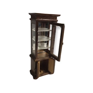 Casa delle Bambole 1:12 China Hutch Scaffale in Legno Scaffali Lucite Armadio - Foto 1 di 10