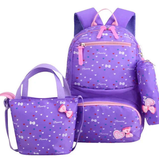  3pcs/set School Bag Backpacks Schoolbag Kids Children Girls Bag Student  - Image 1 of 4