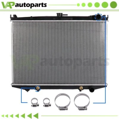 Aluminum Radiator For Nissan D21 Nissan Pickup with 4pcs Oil Hose Clamps - Image 1 of 4