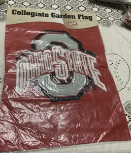 Ohio State University NCAA 12.5" x 18" Applique Garden Flags OSU Evergreen New - Picture 1 of 4