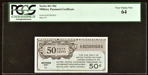 Series 461 Military Payment Certificate MPC 50¢ PCGS Very Choice New 64 - Picture 1 of 2
