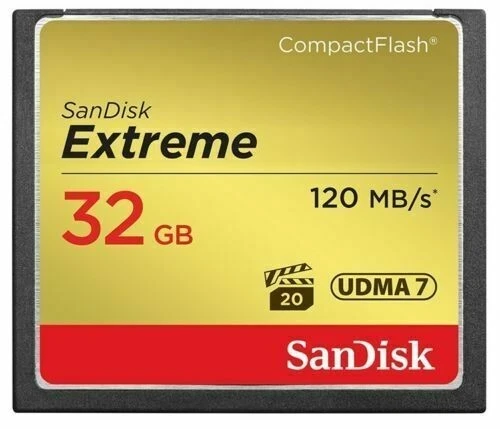 32GB Sandisk Extreme 120MB/s UDMA7 CF Compactflash Memory Card - Image 1 of 1
