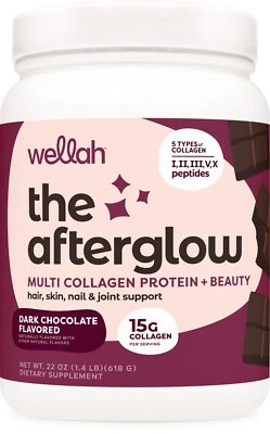 Wellah The Afterglow Multi Collagen Protein + Beauty (Dark Chocolate Flavored) - Imagem 1 de 4