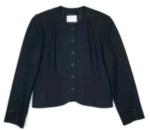 Pendleton Womens Petite 12P Black 6 Button Blazer Suit Jacket 100% Virgin Wool - Picture 1 of 6