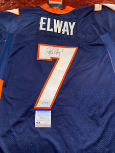 John Elway Autographed Blue Pro Style Jersey PSA HOF