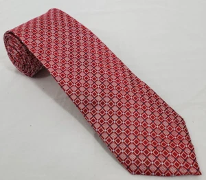 U.S. Polo Assn. Silk Necktie Red White Blue Geometric Pattern Designer - Picture 1 of 9